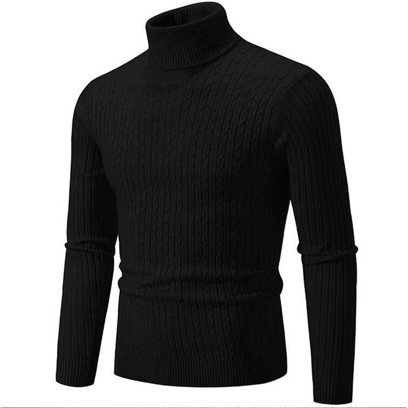 2025 ใหม่ผู้ชายสีทึบเสื้อกันหน - Turtleneck Sweater Men บทวิจารณ์และราคา