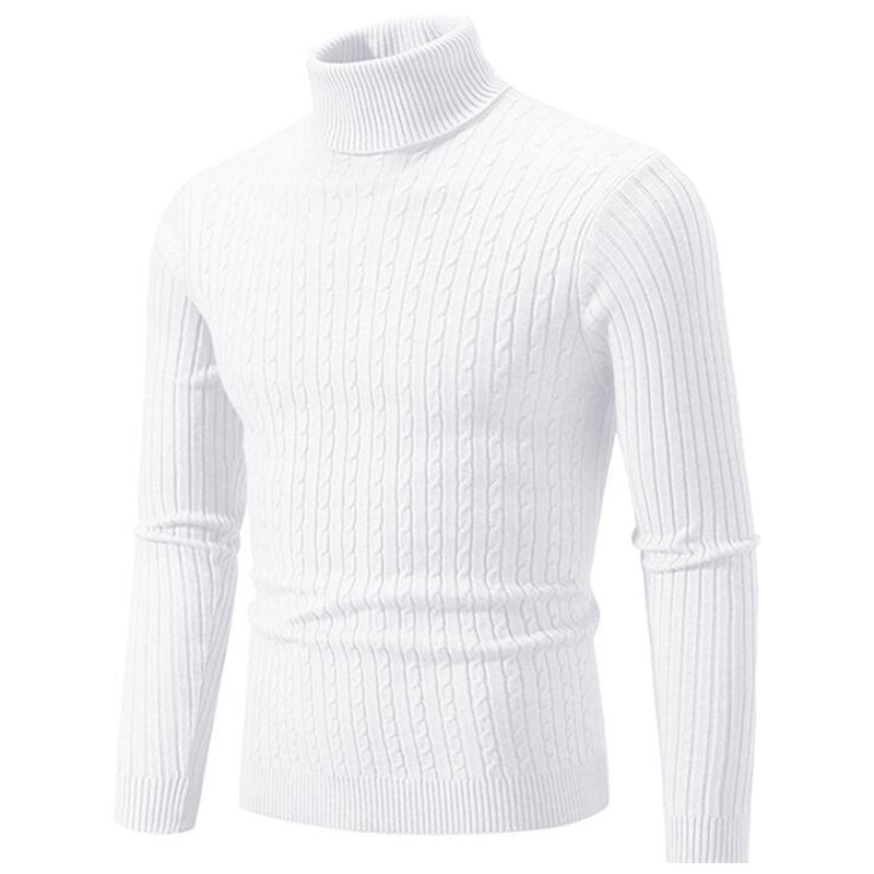 2025 ใหม่ผู้ชายสีทึบเสื้อกันหน - Turtleneck Sweater Men บทวิจารณ์และราคา