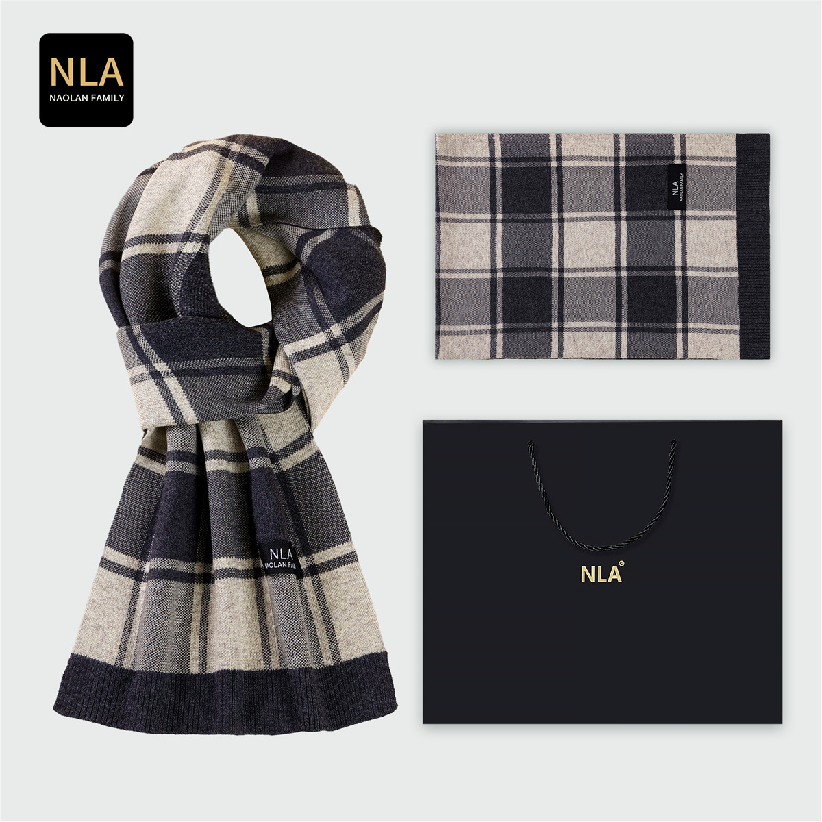 กล่องของขวัญ ผ้าพันคอไหมพรมถัก - Men Scarf Wool บทวิจารณ์และราคา