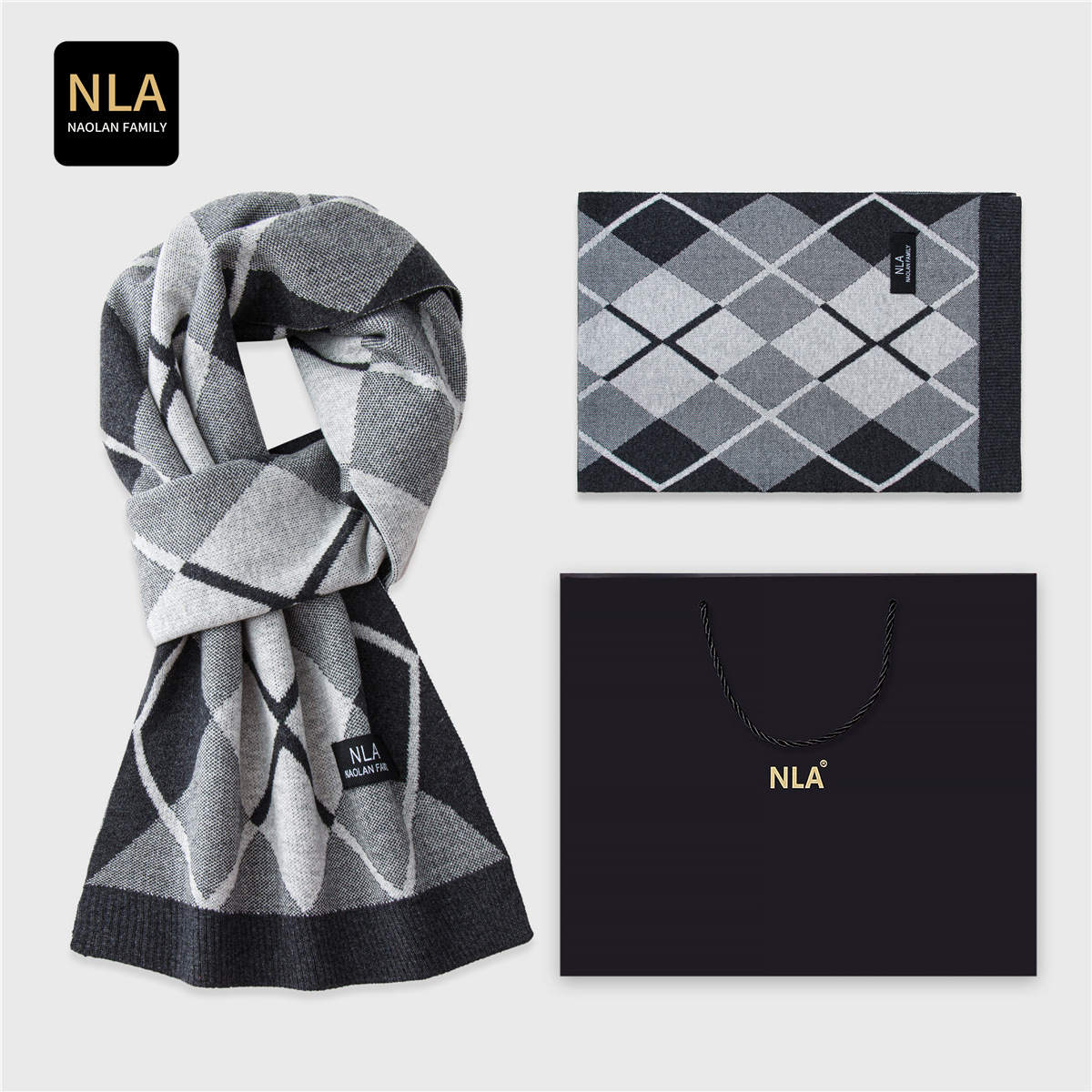 กล่องของขวัญ ผ้าพันคอไหมพรมถัก - Men Scarf Wool บทวิจารณ์และราคา