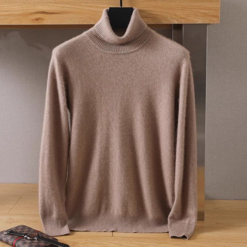 ผู้ชาย 100% Mink กํามะหยี่เสื้ - Turtleneck Sweater Men บทวิจารณ์และราคา