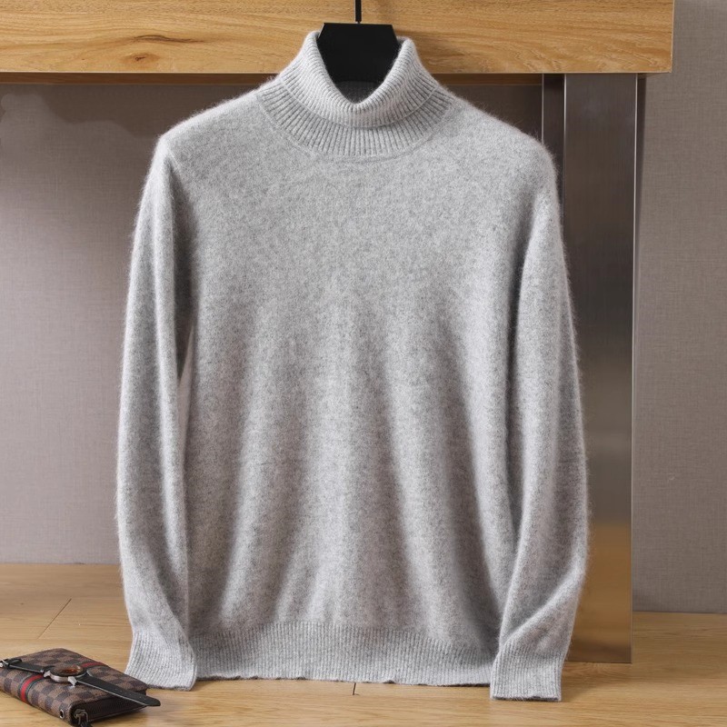 ผู้ชาย 100% Mink กํามะหยี่เสื้ - Turtleneck Sweater Men บทวิจารณ์และราคา