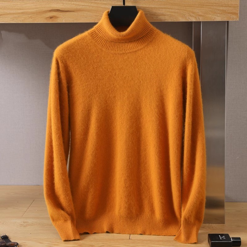 ผู้ชาย 100% Mink กํามะหยี่เสื้ - Turtleneck Sweater Men บทวิจารณ์และราคา