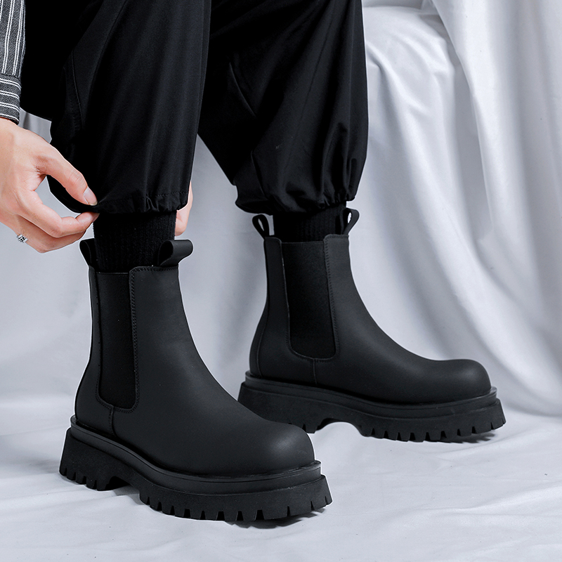 รองเท้าบูทหุ้มข้อสูงสีดำรุ่นปี - Fashion Men'S Boots บทวิจารณ์และราคา