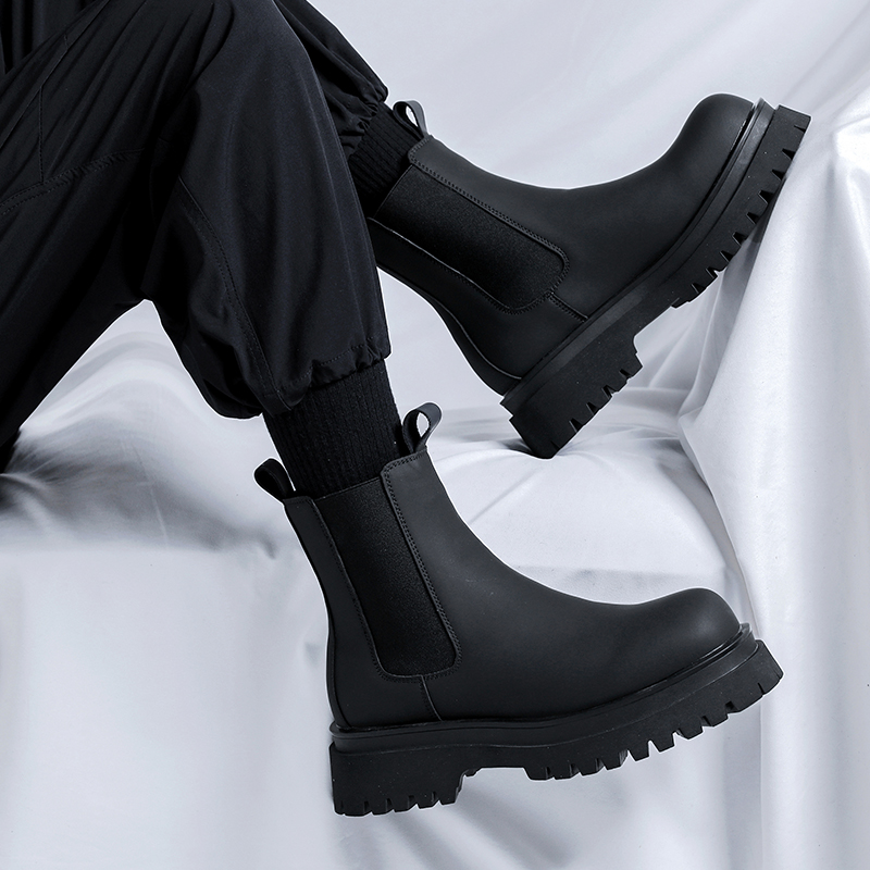 รองเท้าบูทหุ้มข้อสูงสีดำรุ่นปี - Fashion Men'S Boots บทวิจารณ์และราคา