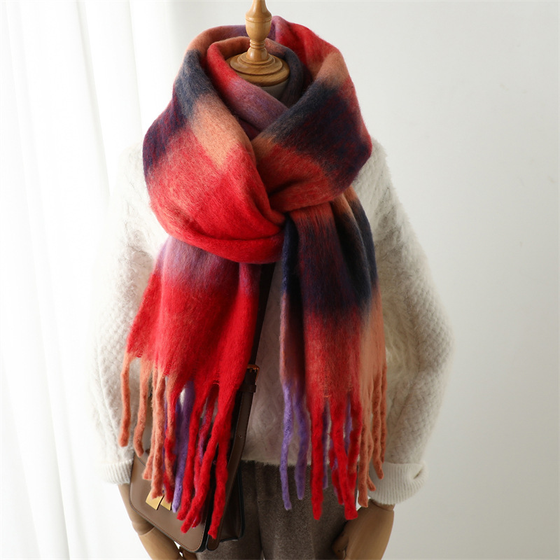ผ้าพันคอลายตารางสำหรับฤดูใบไม้ - Men Scarf Wool บทวิจารณ์และราคา