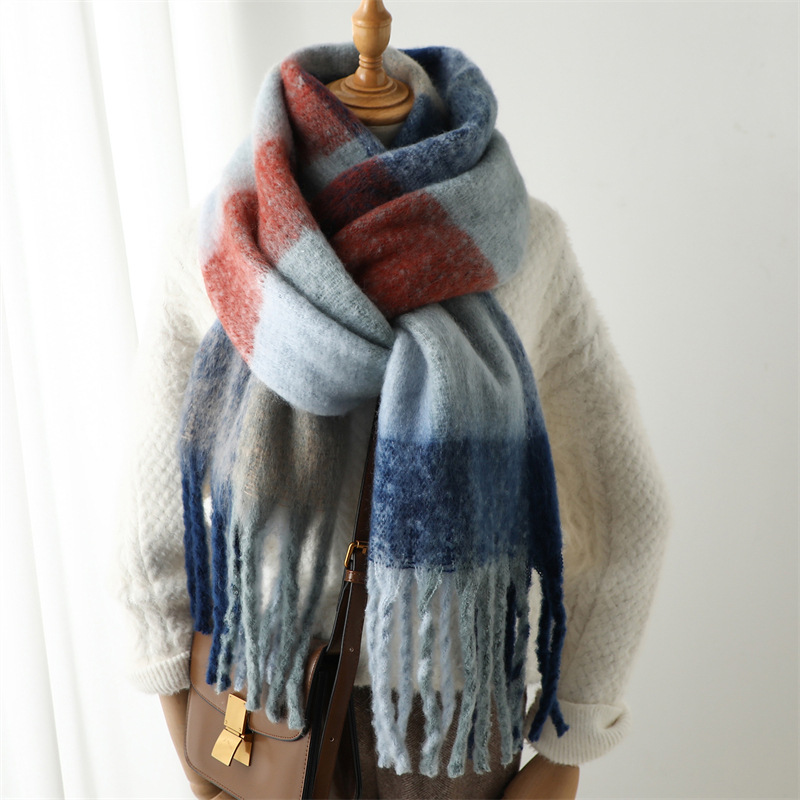ผ้าพันคอลายตารางสำหรับฤดูใบไม้ - Men Scarf Wool บทวิจารณ์และราคา