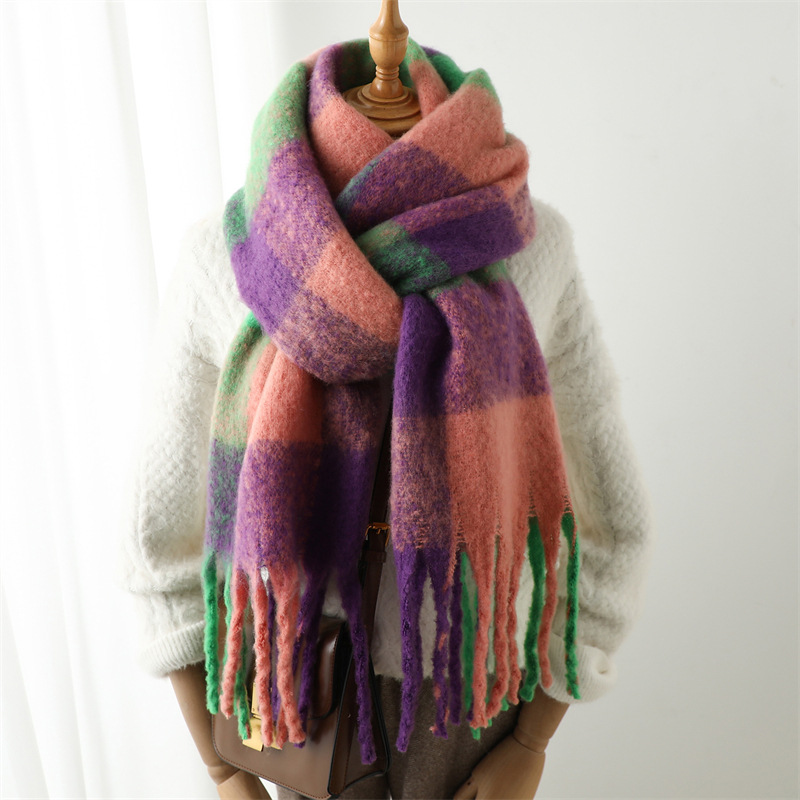 ผ้าพันคอลายตารางสำหรับฤดูใบไม้ - Men Scarf Wool บทวิจารณ์และราคา