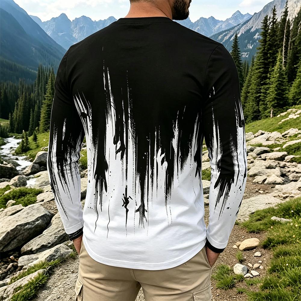 เสื้อยืดแขนยาวผู้ชายลายไล่เฉดส - Men'S Fashion T Shirts บทวิจารณ์และราคา