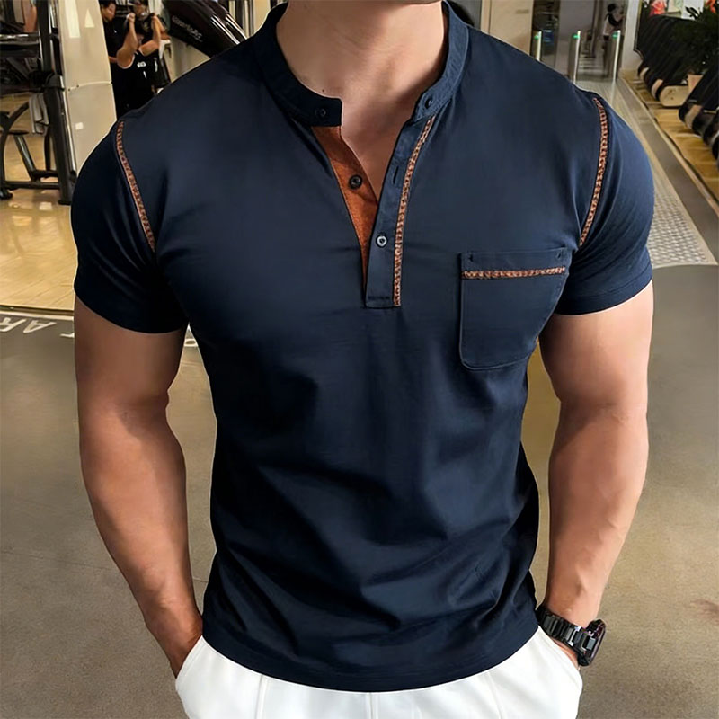 เสื้อโปโลแขนสั้นคอเฮนรี่สำหรับ - Men'S Fashion Polo บทวิจารณ์และราคา
